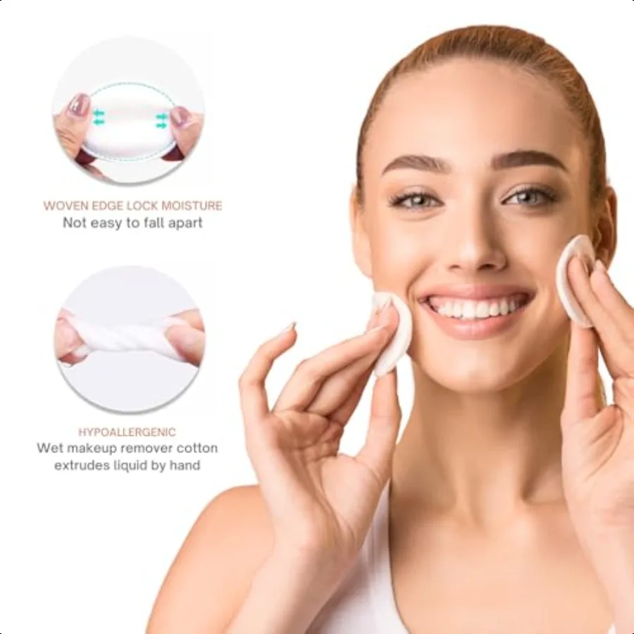 سيمبلي لينة القطن جولات وسادات قطنية نقية مزيل ماكياج منصات LintFree ماصة منصات الوجه للعناية بالبشرة 200 عدد حزمة من 1