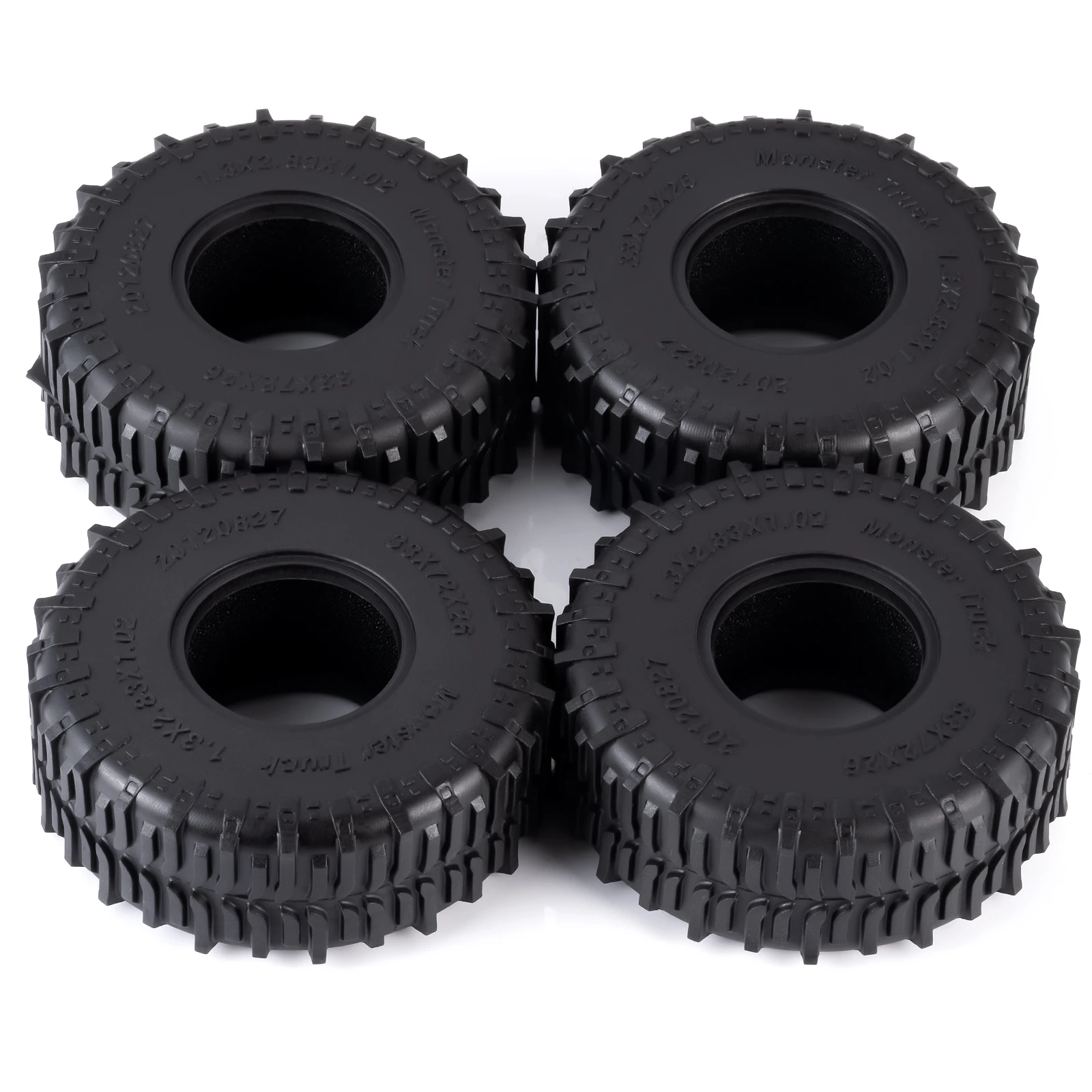YEAHRUN 4Pcs 1.3" Rubber Tyres Rubber Tires for 1/24  Traxxas TRX4-M RC Car Upgrade Parts