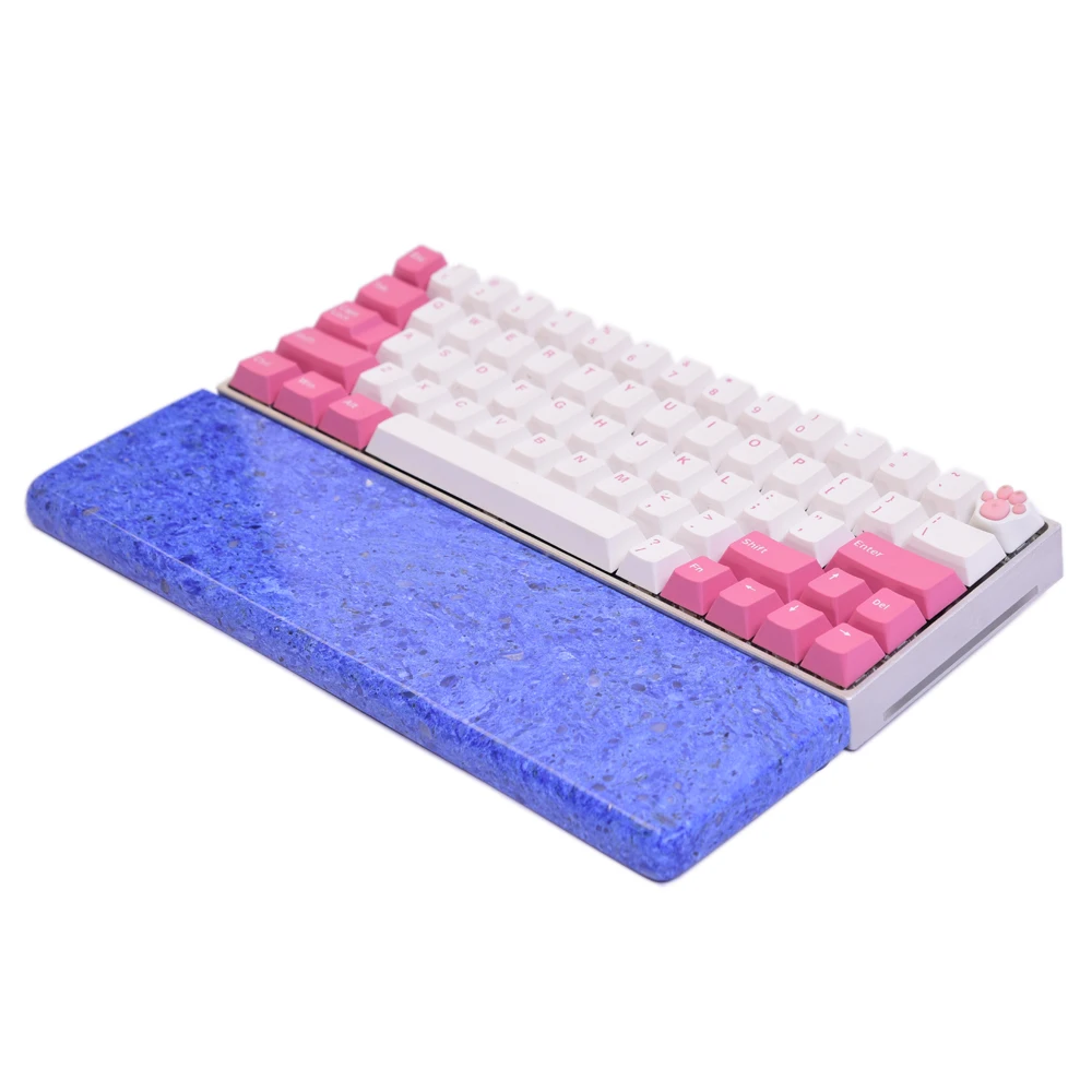 Mechanical Keyboard Wrist Rest Pad Support Blue Color Quartz Mat Anti Slip Cool Summer 30cm 32cm 36cm 44cm Customize Game PC