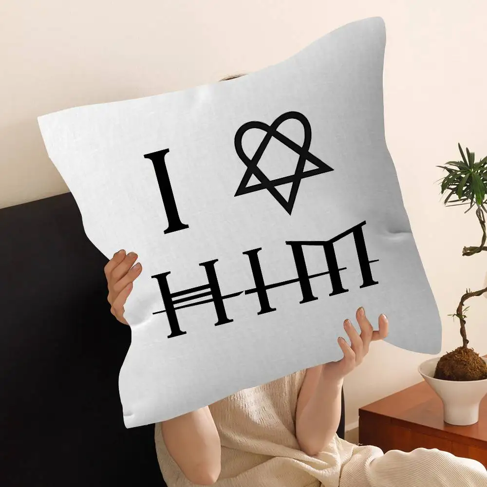 Rock Band H-HIM Personalized picture text home decorative pillows Household Gifts 45x45cm