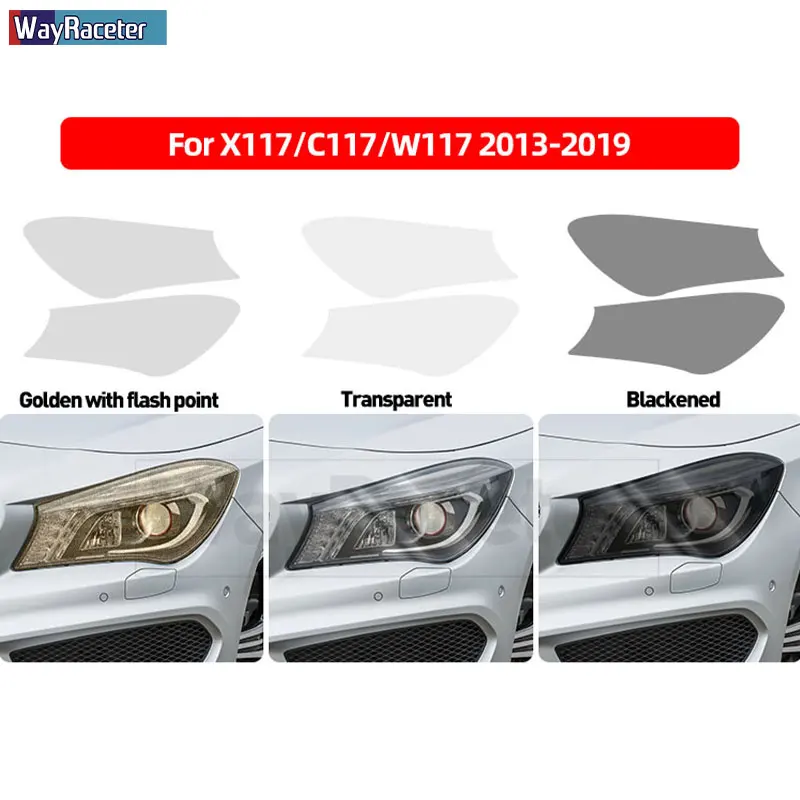 Car Headlight Protective Film Taillight Transparent Smoked Black TPU Sticker For Mercedes Benz C117 X117 W117 CLA Class AMG