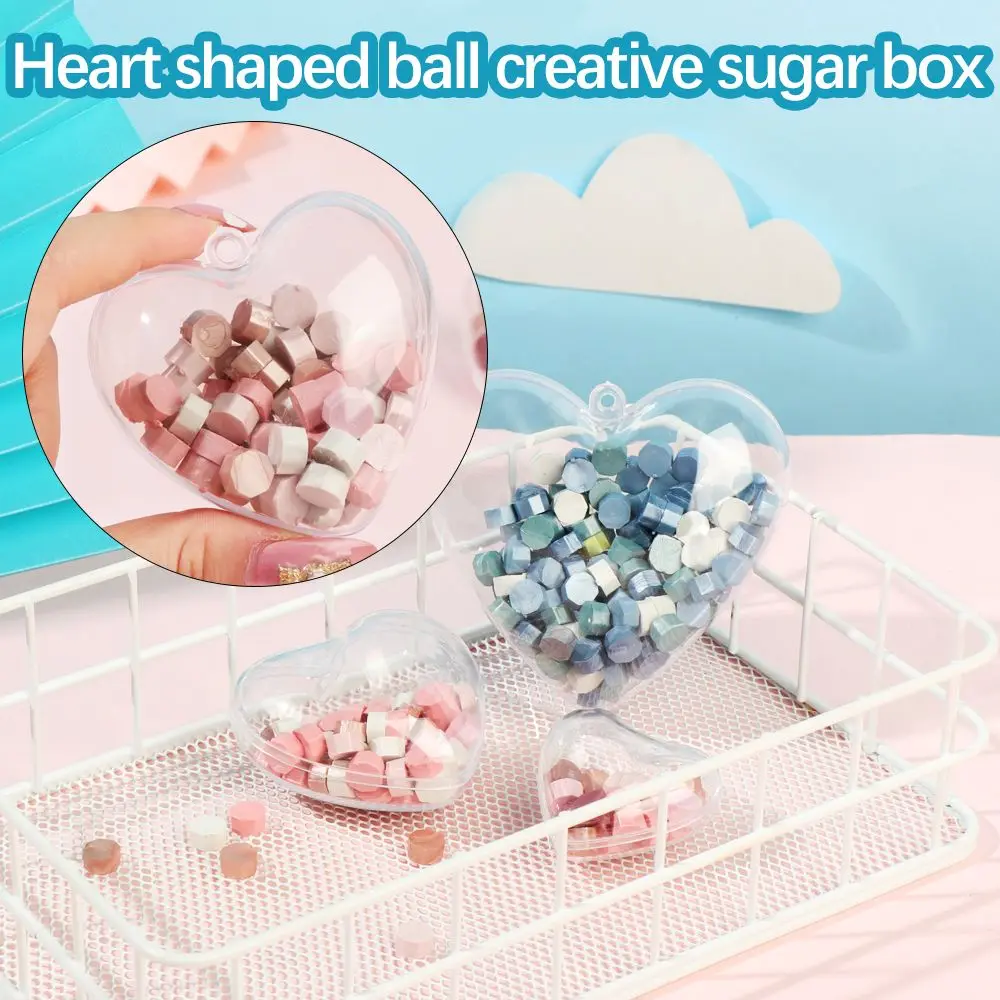 1pc Creative Heart Shape Candy Box Packaging DIY Clear Plastic Bath Bomb Mould Acrylic Mold Fillable Ball Gift Packaging Decor