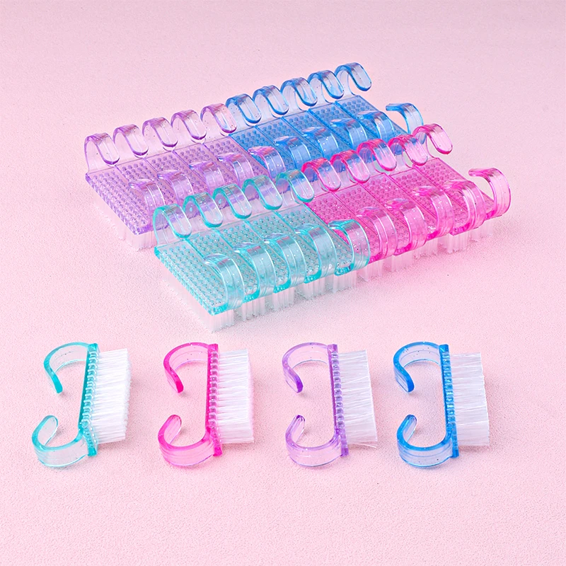 10/20/100Pcs Multicolor Nail Cleaning Brushes Soft Remover Fingernail Scrubber Manicure Pedicure Cleaner for Nails Dust Removal