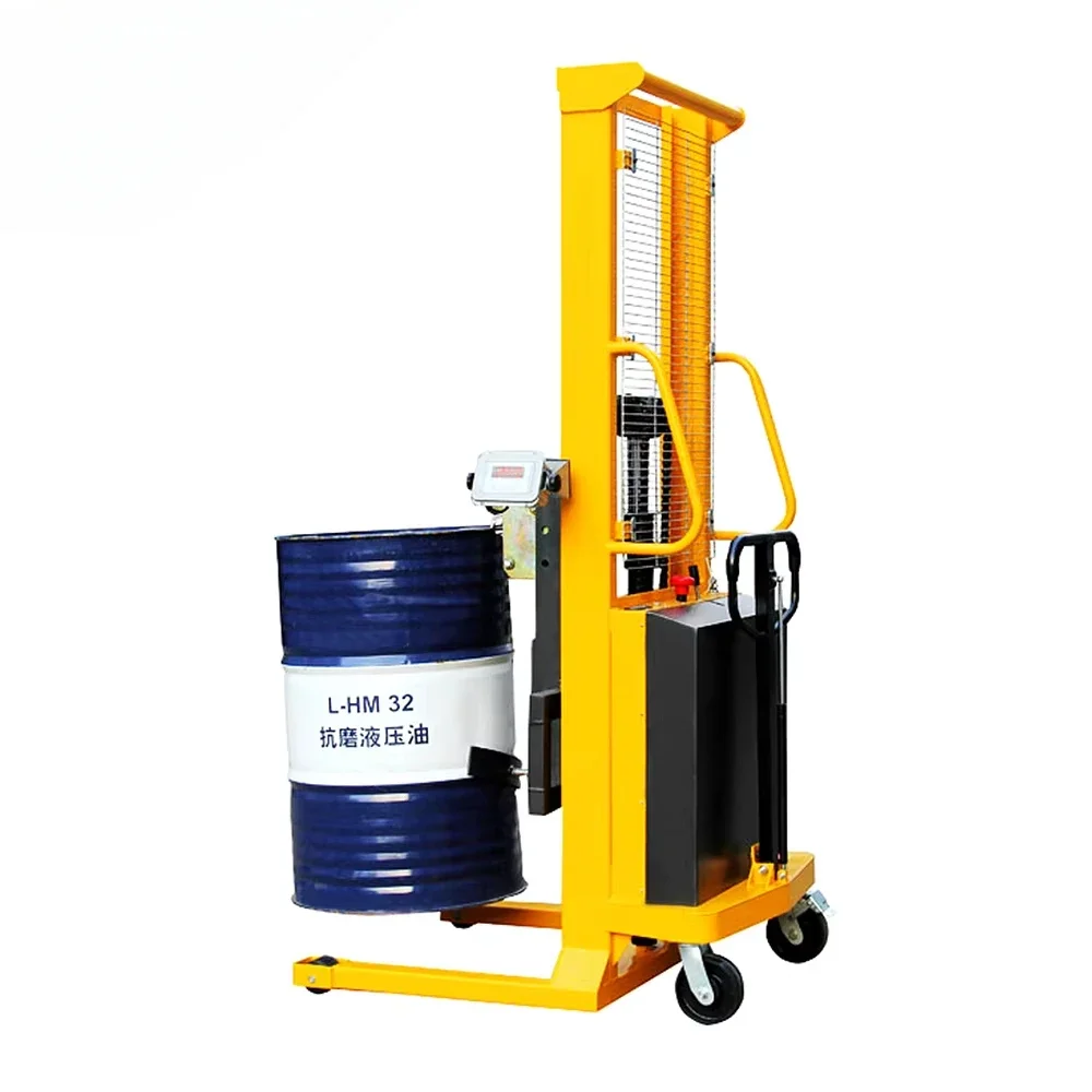 #Composite Power Drum Stacker Pedal Mover Electric Oil Drum Forklift Red and Black Polyurethane Solid