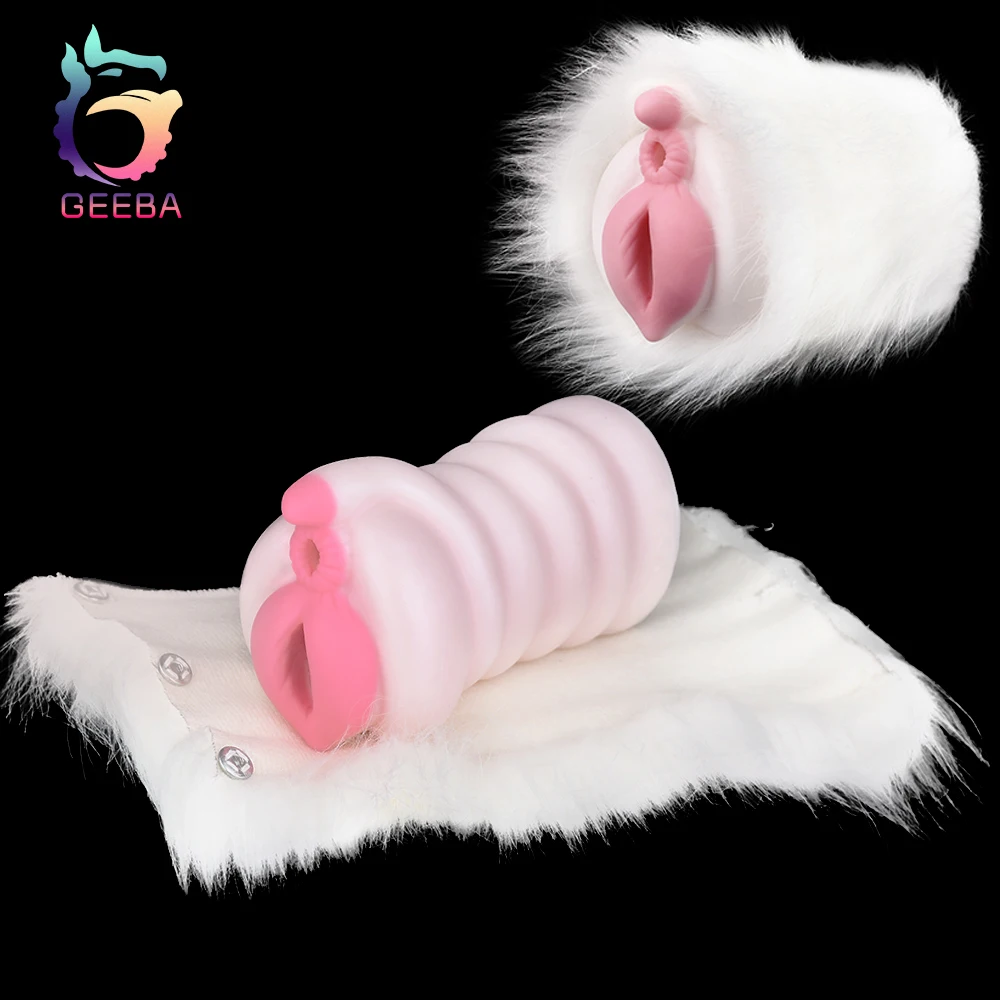 

GEEBA Silicone Dual Hole Male Masturbator In Fur Fantasy Animal Pussy Stroker Realistic Vaginal Furry Onahole Sex Toys For Men