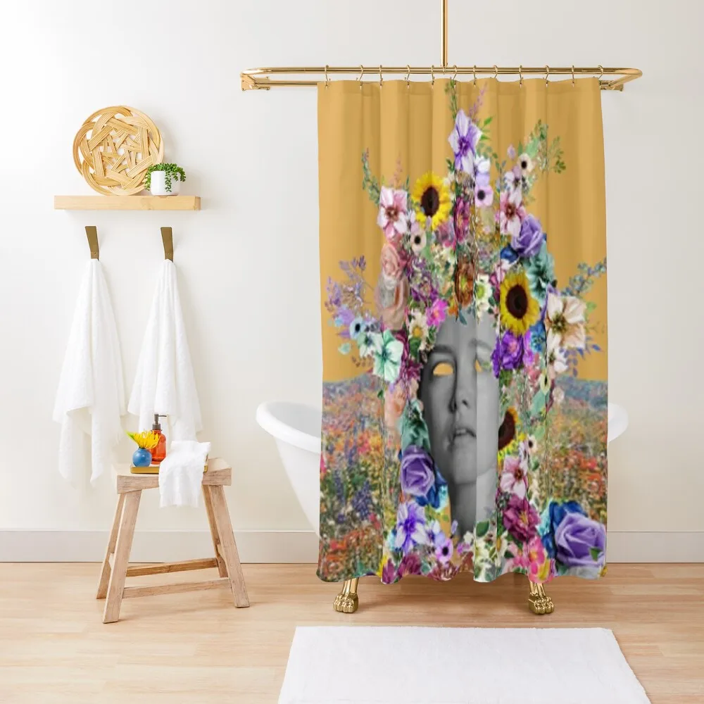 

many flower in orange Shower Curtain Funny Shower For Bathroom Curtain
