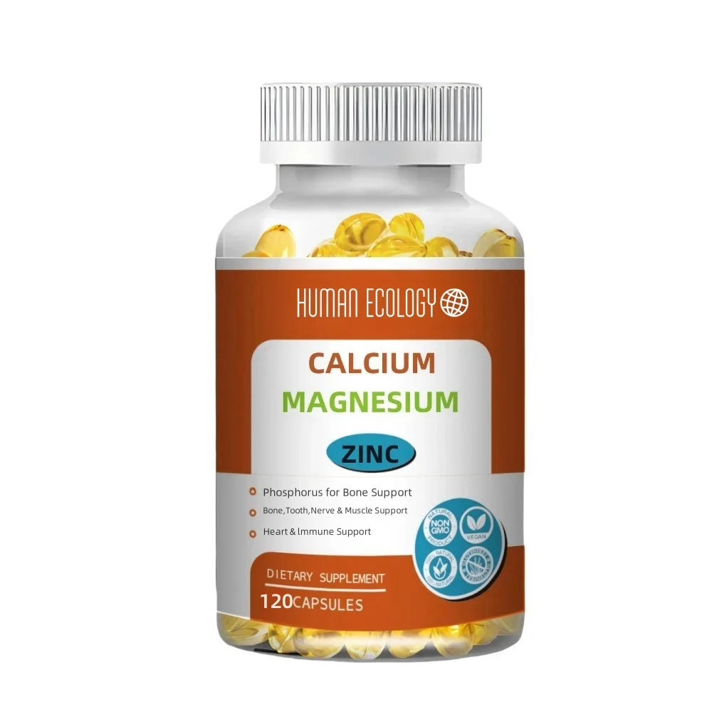 3-IN-1 Calcium Magnesium&Zinc Capsule Vitamin D3 Bones&Teeth Daily Easily Absorbed Minerals Supplement Dietary Fitness