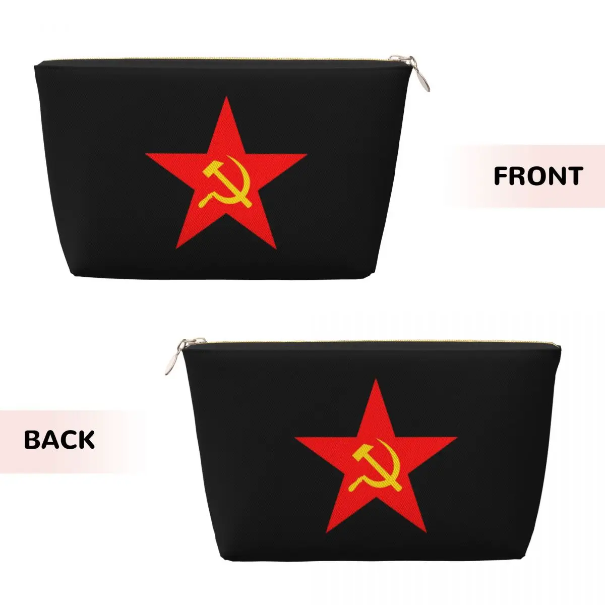 Custom Hammer Sickle Red Star Communist Star Toiletry Bag USSR CCCP Communism Makeup Cosmetic Organizer Ladies Beauty Storage