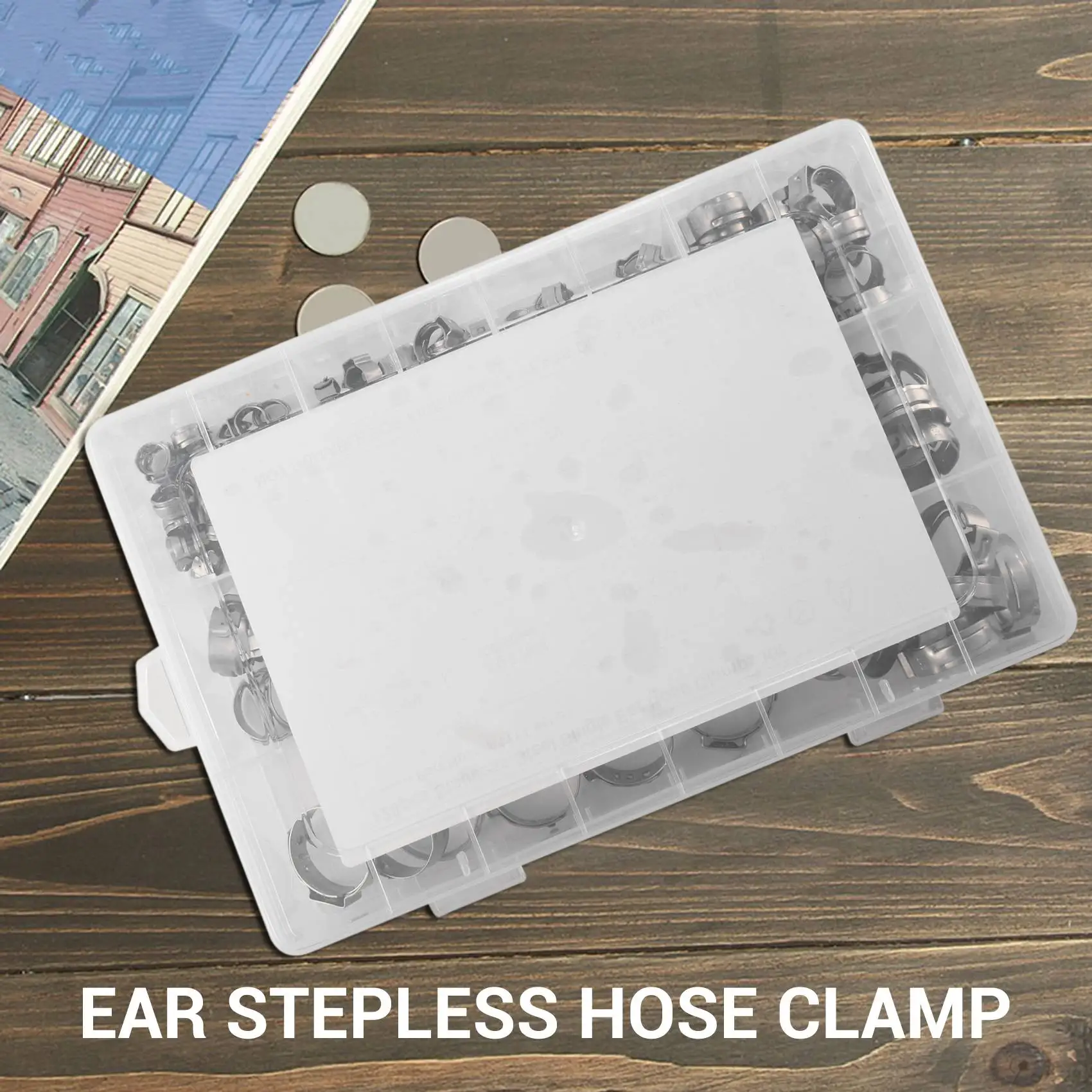 ABBN-304 Stainless Steel Single Ear Non-Steel Hose Clamp Classification Kit, 128 Pieces