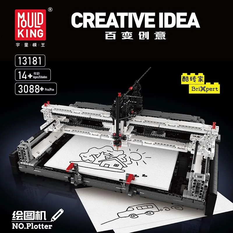 

Робот для письма и рисования Mold KingAPPControl, креативная сборка, модель строительного блока, игрушка13181