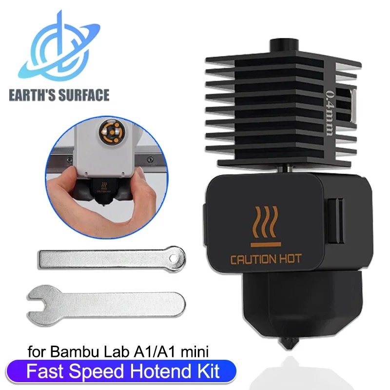 3D-printer onderdeel Hotend Kit voor Bambu Lab A1 A1 Mini Hoge snelheid Hot End montage 0.2 0.4 0.6 0.8mm gehard stalen nozzle
