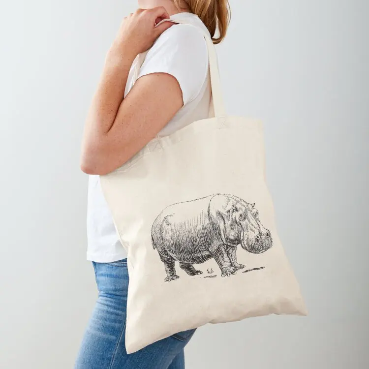 

Hippopotamus Tote Bag tote bag university reusable shopping bag bags luxury women canvas tote