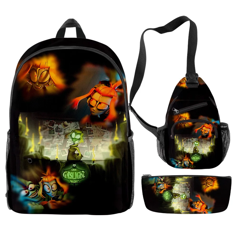

Cartoon Popular Funny The Gaslight District 3D Print 3pcs/Set pupil School Bags Travel Laptop Backpack Chest Bag Pencil Case