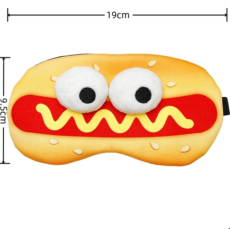 Funny Hamburger Sleep Mask Cute Soft Eye Cover Travel Rest Eye Band Kids Eyeshade Patch Blindfold For Women Girls Eye Mask