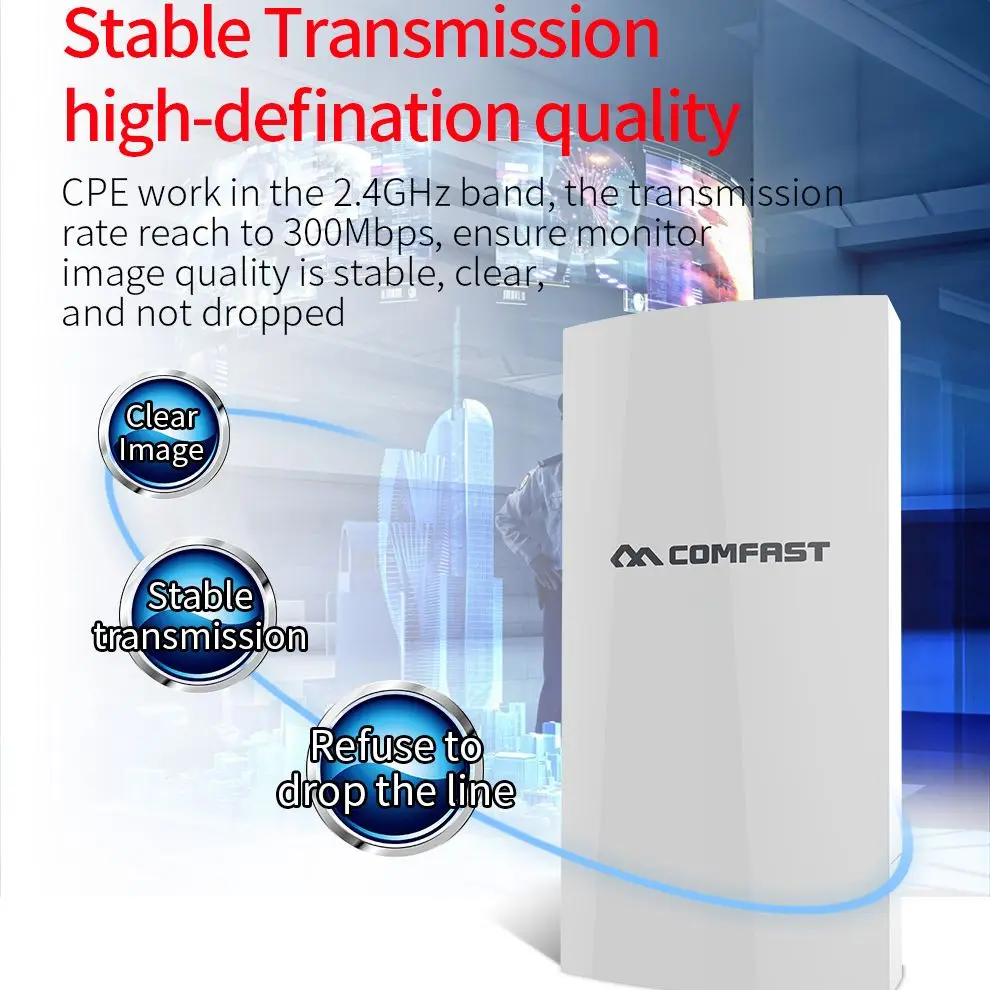 300Mbps WIFI Outdoor Bridge CPE 2.4Ghz 15V POE Power 1KM Stabilna transmisja Wi-Fi Repeater CPE dla projektów kamer IP dalekiego zasięgu