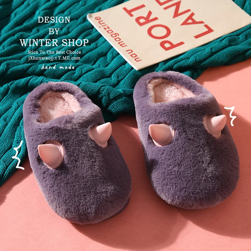 

Cotton Slippers Women Cute Plush Indoor Couples Warm Wool Plush Slippers Man Household Cotton Slippers 2022 Autumn And Winter