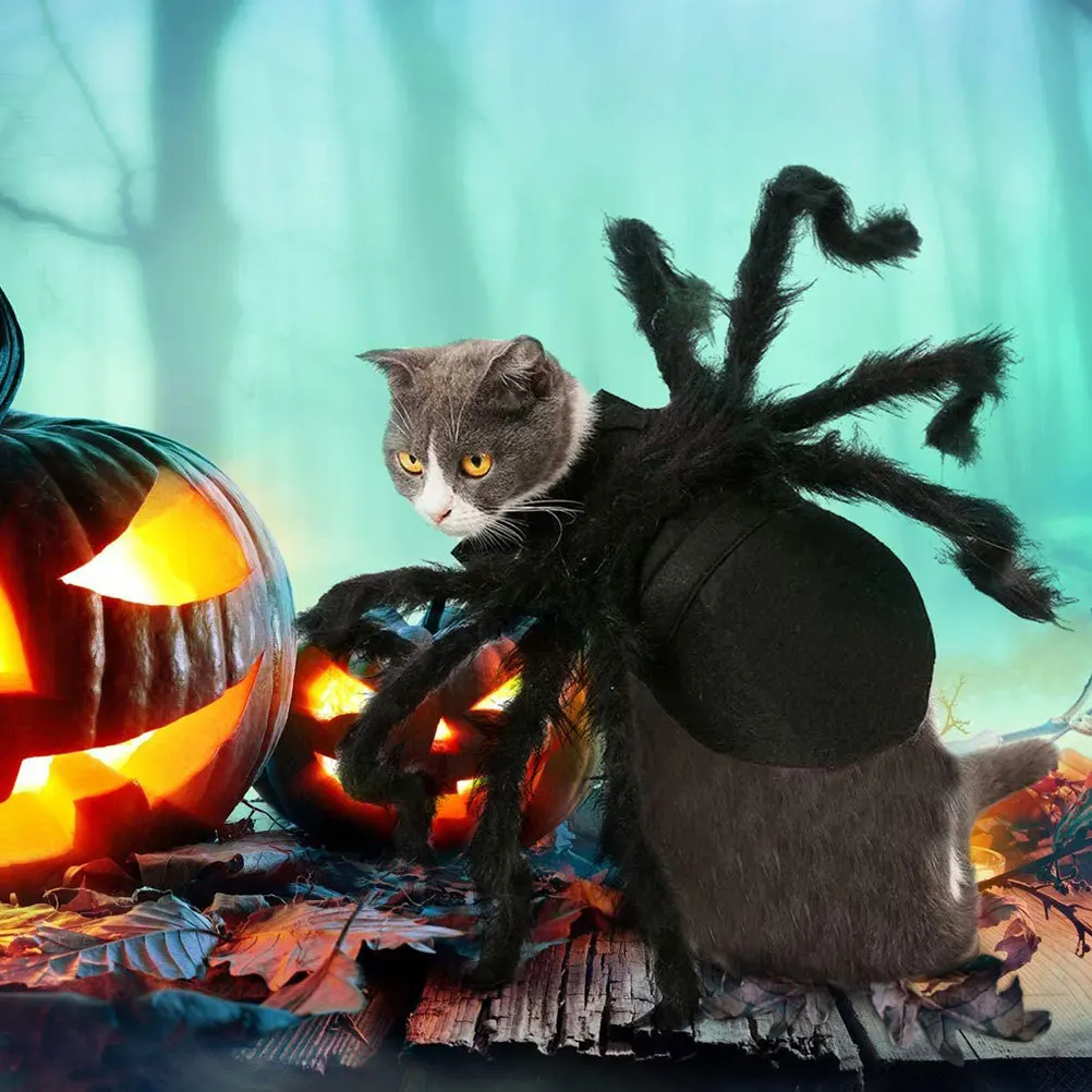

Pet Spider Decoration Accessory Halloween Riding Costume Composite Fabric Dog Cat Dress Prop Photoshoot Present