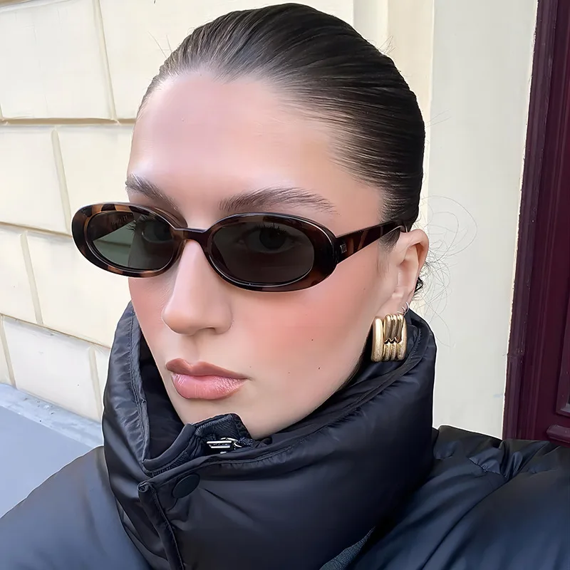 Small Oval Sunglasses for Women's Vintage Design Sun Glasses Shades Female Sexy Retro Punk Men Sunglass Outdoor Trendy Eyewear image 3