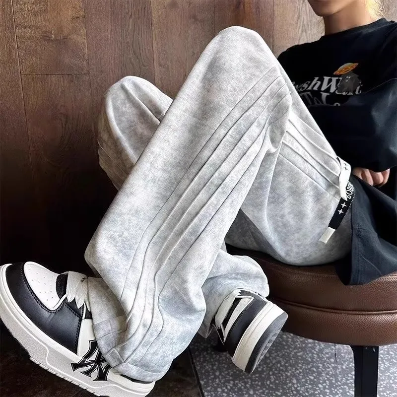 

Loose Spor Sweatpants for Men Large Size 300 Pou Casual American Retro Sle Teenage Autumn Comfortable Breathable Pants