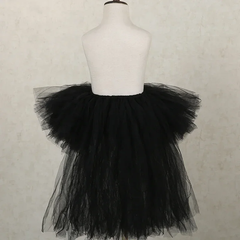 Gonna tutù nera con strascico Festa di carnevale Soffici gonne in tulle per ragazze Bambini Costume da unicorno di Halloween Tutù per bambini MN9