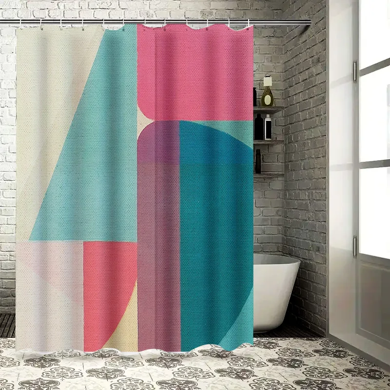 

Красочный геометрический дизайн занавеска для душа водонепроницаемый домашний декор набор аксессуаров для ванной комнаты
