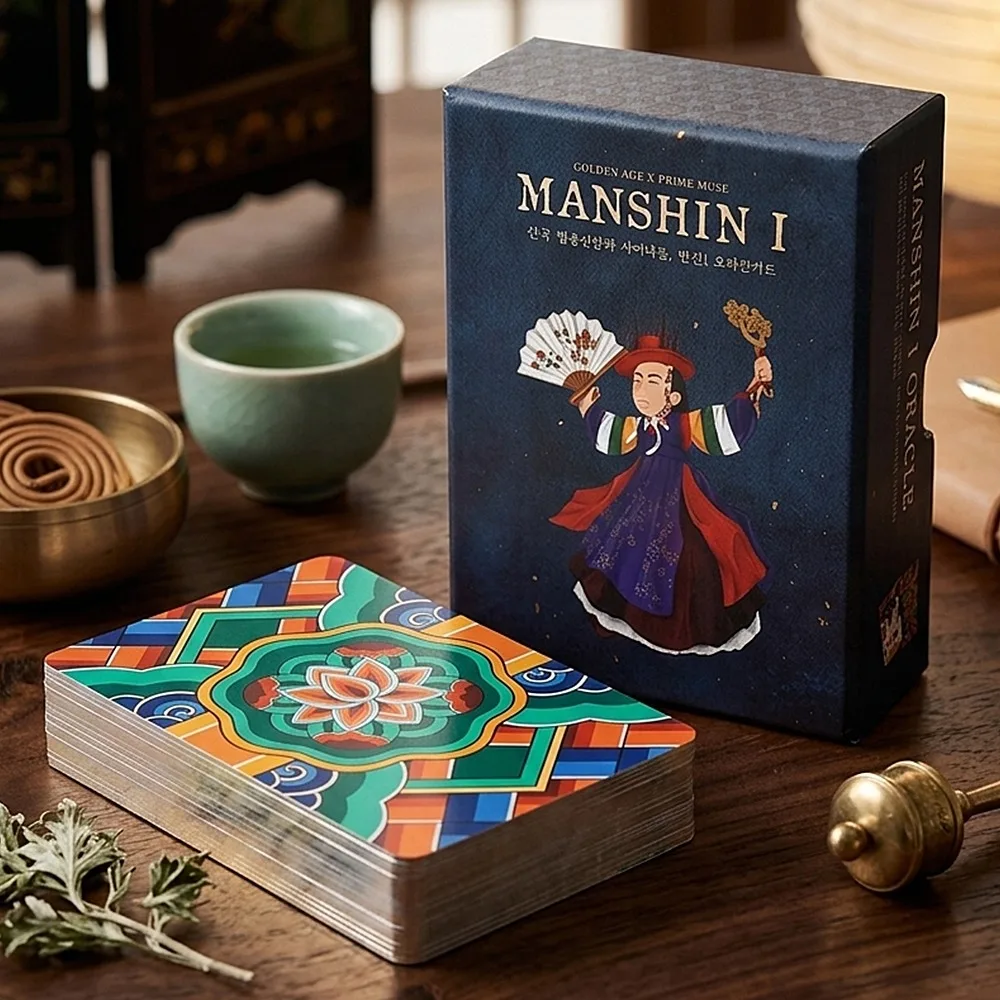 

MANSHIN I: Traditional Korean Shamanism & Folklore Oracle Card Deck, 83 Pcs Double-embossed Oracle Cards in Rigid Box 10.5*7.5cm