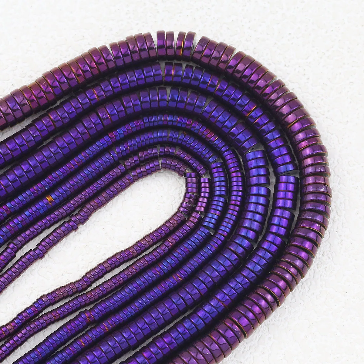 Hämatit Naturstein Charme Lila Flache Runde Münze Spacer Lose Perlen 15'' 3/4/6/8mm Für DIY Schmuck Machen Armbänder Halsketten