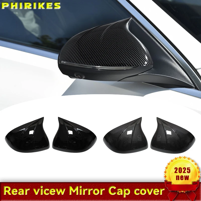 لمرسيدس بنز C الفئة W206 2022 2023 2024 2025 أسود الكربون نظرة مرآة الرؤية الخلفية غطاء الملحقات