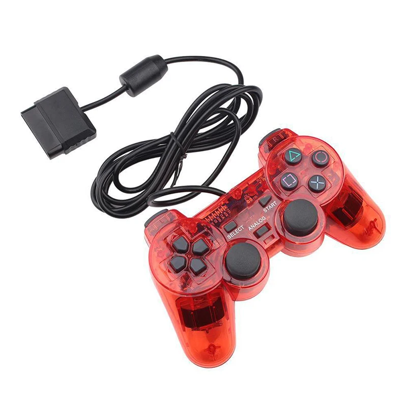 Gamepad Koneksi Berkabel Kontroler Game Getaran Ganda Kompatibel untuk Ps2 untuk Konsol Kontrol Joystick Portabel Playstation 2