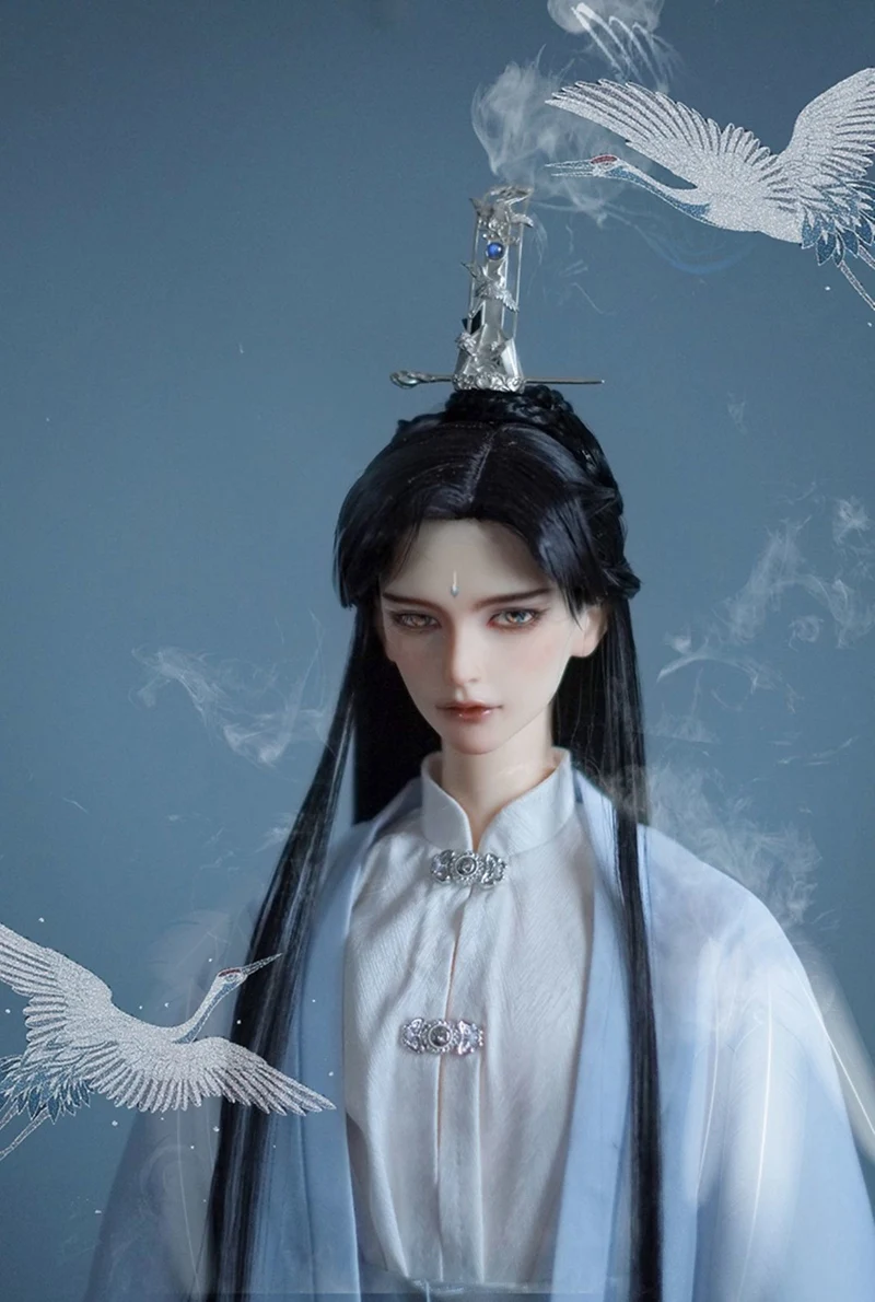 1/4 1/3 Skala BJD Puppe Perücken Alte Kostüm Chinesische Hanfu Lange Haare Samurai Perücke Für SD13 Mädchen SSDF ID72 Onkel Zubehör A1940