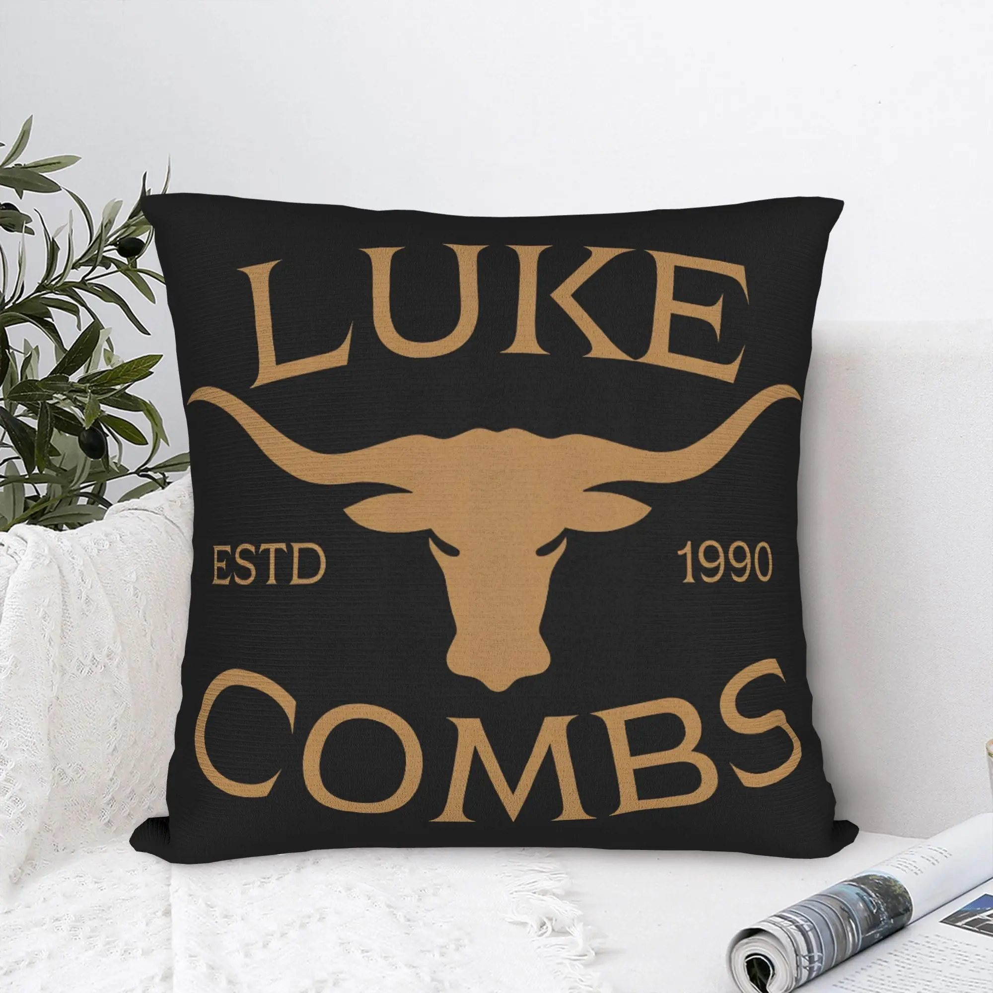 Pillow Cover L-Lukes Combss Country Music  Retro Trendy Pillow Case For Couch Sofa Bedroom Pillowcases