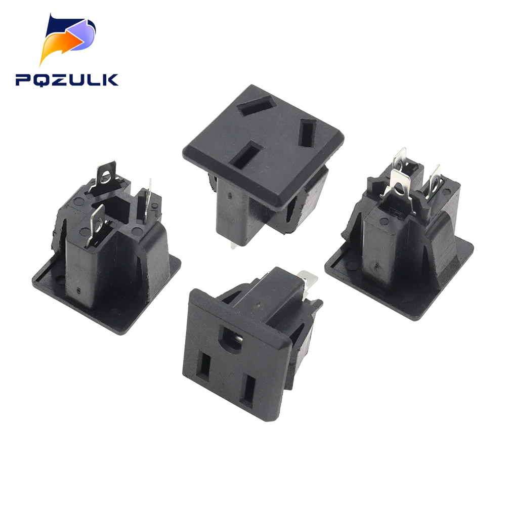 Iec320 10a 250v preto macho fêmea encaixe plug conector rewireable c13 c14 plug rewirable power konektor 2/3/4/5/6pin ac soquete