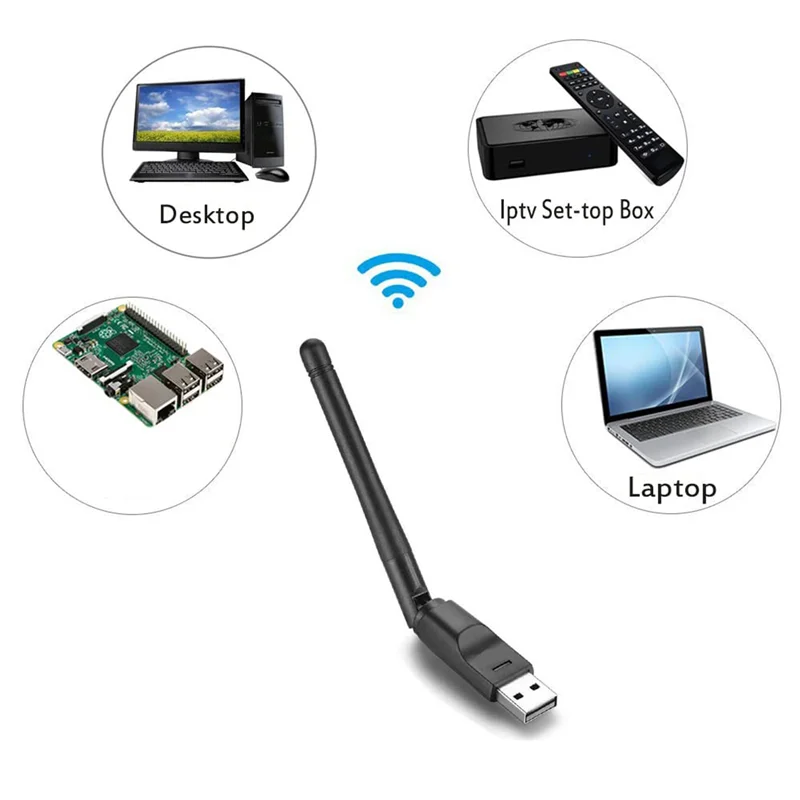 4X RT5370 Wireless Card Portable 2.4G 150Mbps USB Wifi Adapter Wifi Antenna USB Wifi Receiver For PC And TV Box-Y47A