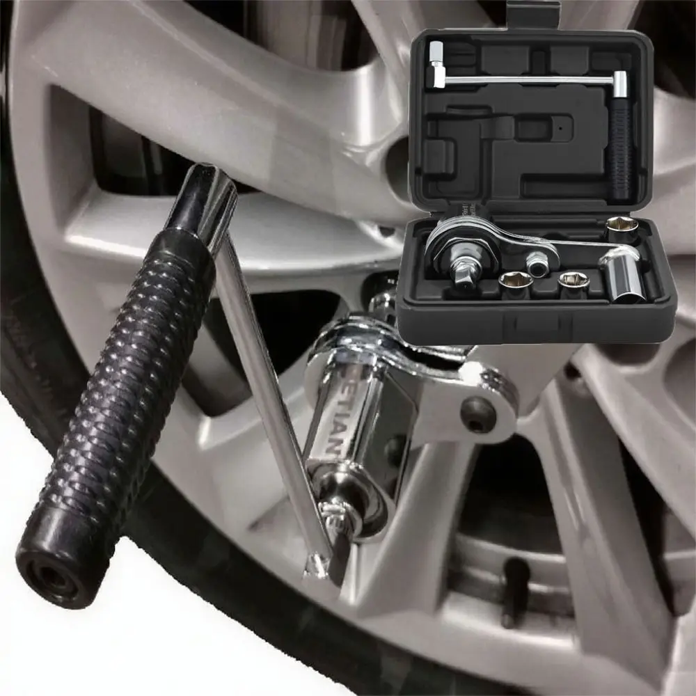 

Chrome Steel Lug Nut Remover With Socket Torque Wrench Tire Nut Remover Force Wrench Heavy Duty Labor-Saving Wrench Tire Change