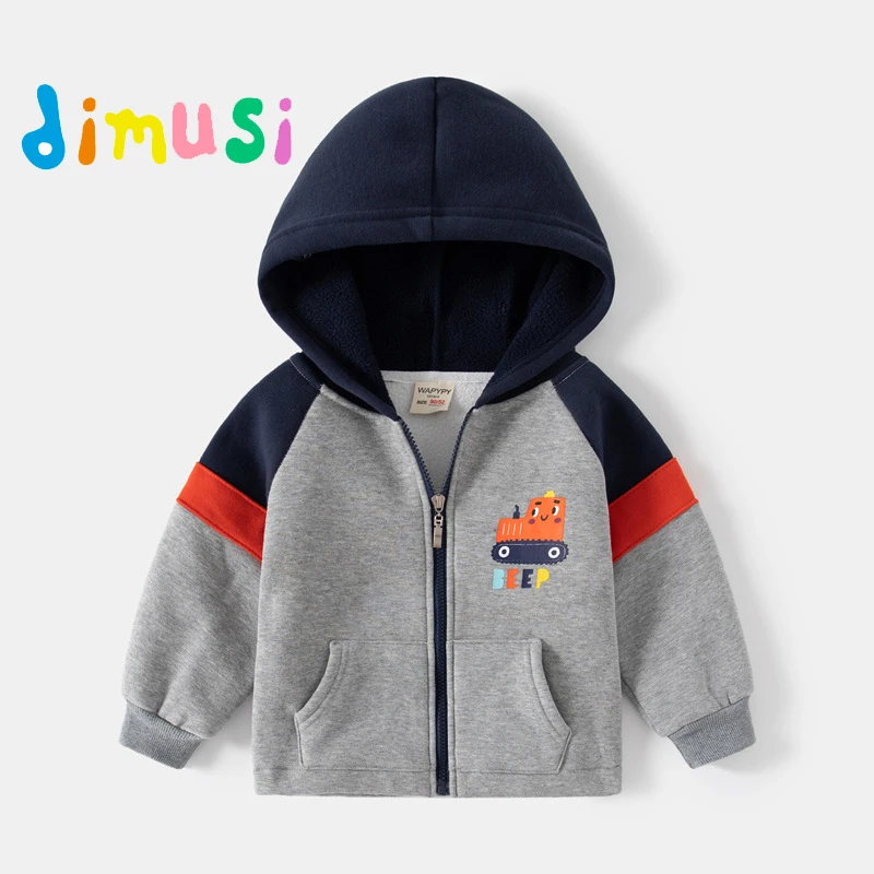 Autumn Winter Boys' Outerwear Outdoor Windproof Thickened Cotton Children's Jacket Fashion Casual hoodie Children's Clothing