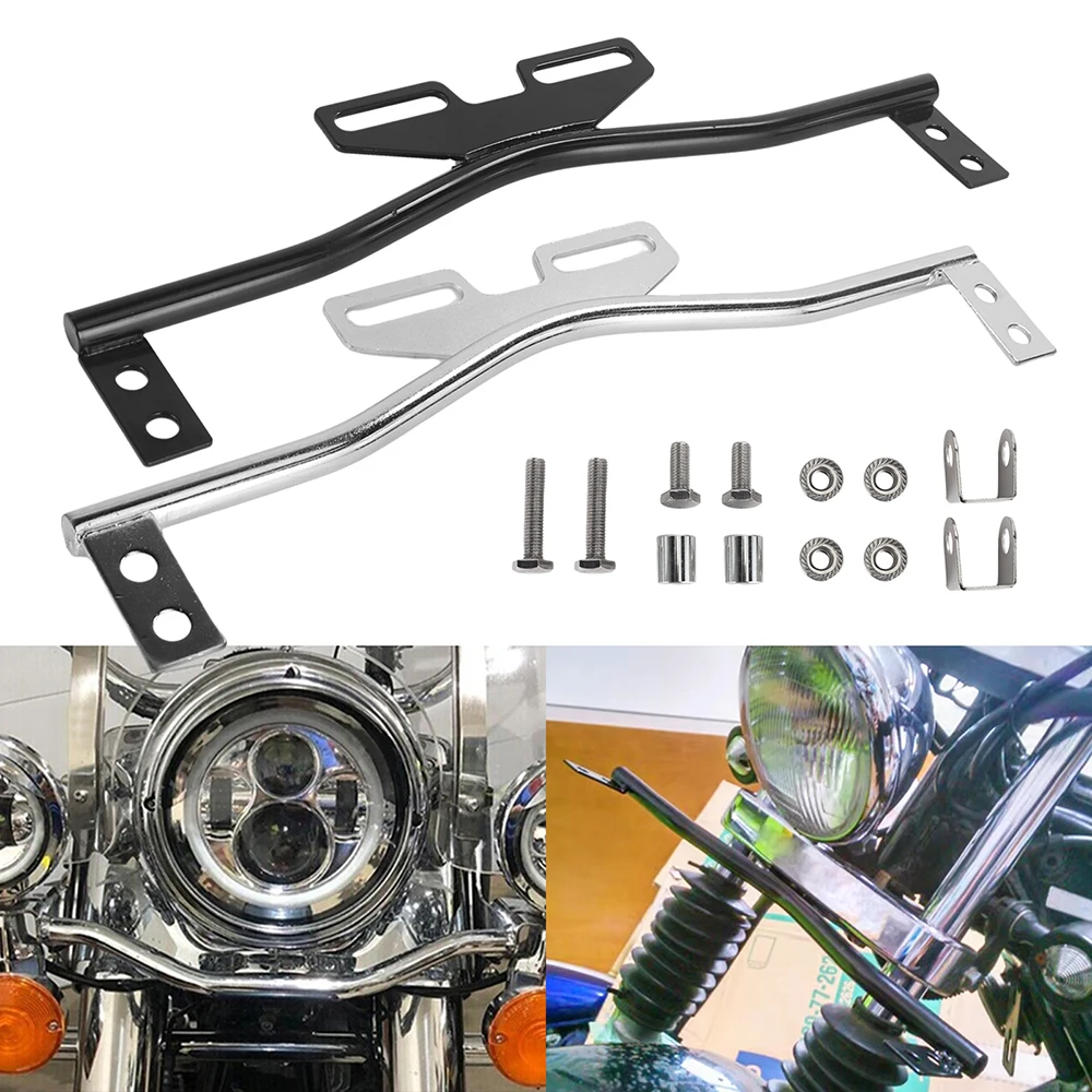 

1pc Front Motorcycle Headlight Passing Fog Light Mounts Holder Bracket Auxiliary Bar For Yamaha Triumph Harley