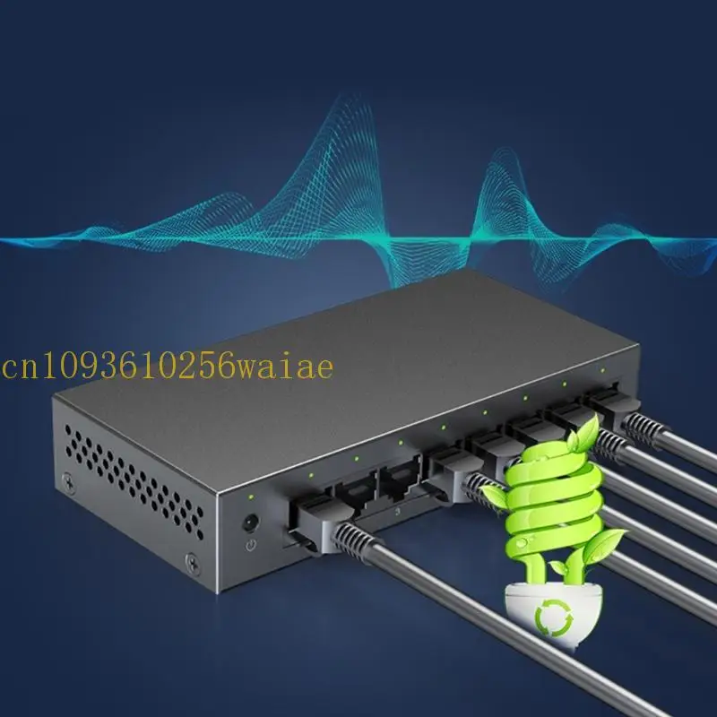 652F Metal 8 Port Gigabit Switchs Auto MDI/MDI X Detection Energy Saving Switches Ethernet for Office Home