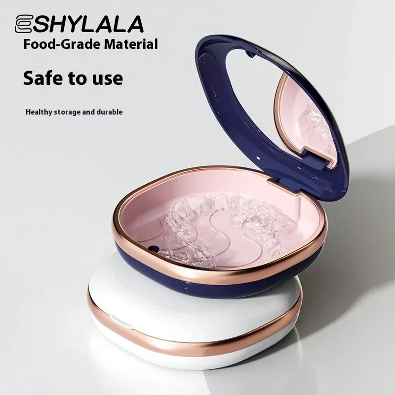 

1 шт. чехол для брекетов с зеркалом, коробка для стоматологического фиксатора, магнитный контейнер для выравнивания каппы для зубов, дорожная коробка для ложных протезов