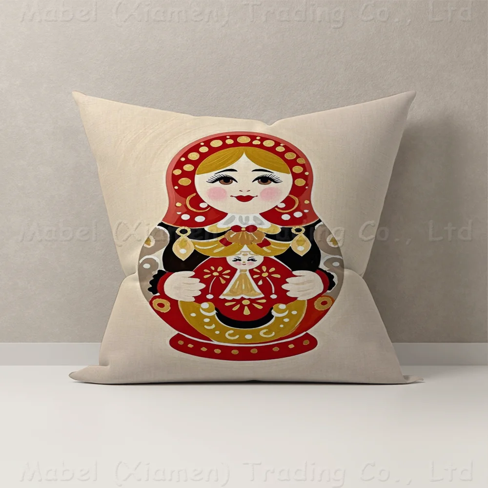 Matryoshka Dolls Cushion Cover Pillow Cover Decor Pillowcase Printed Cushion Case For Couch