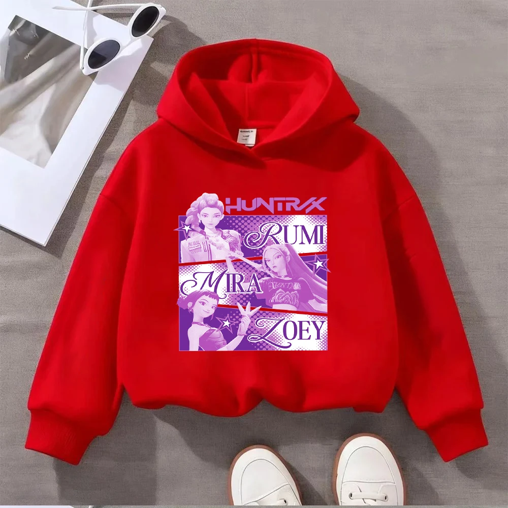 HUNTRX الاطفال البلوز روم ميرا زوي الكرتون الجرافيك طفل بنين بنات عادية كم طويل البلوز الأعلى 2-10Y