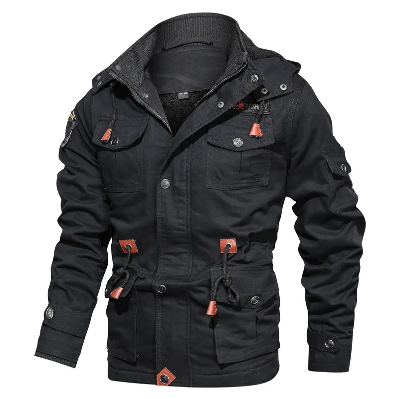 

Winter Casual Plus Size Hooded Men's Jacket Plus Velvet Thick Mid-length Jacket Mens Fashion Clothing Trends Plus Size Clothes