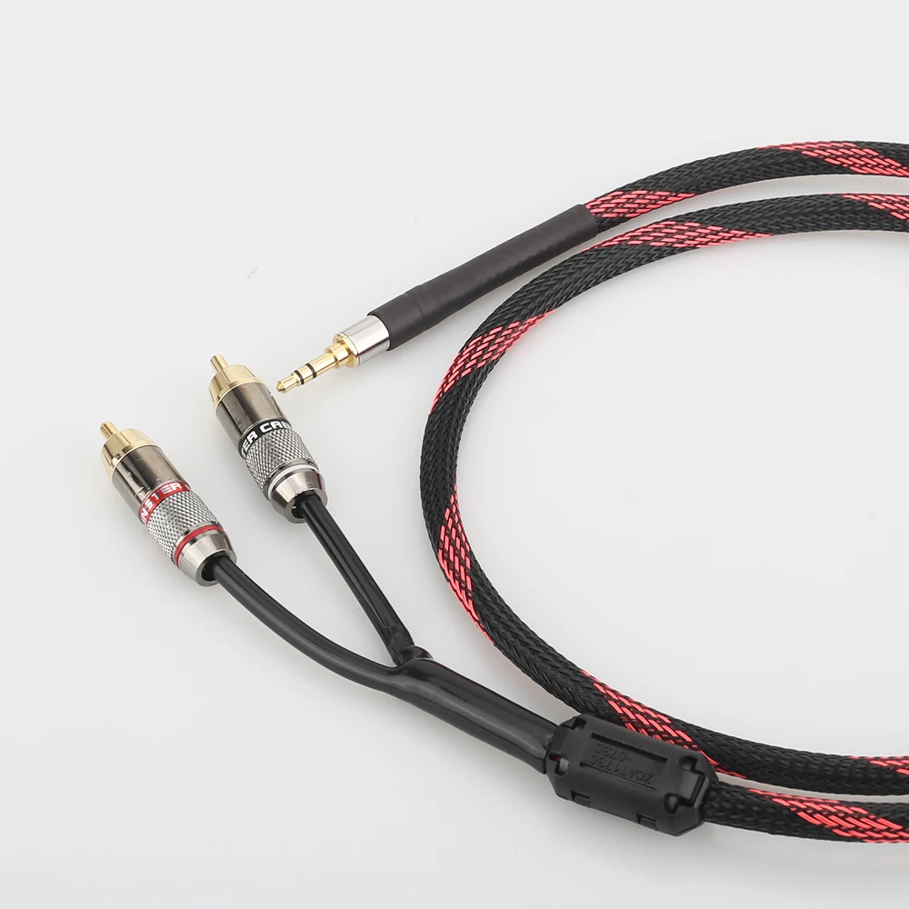 A53 3.5mm to 2RCA Audio Auxiliary Adapter Stereo 3.5 mm Splitter Cable AUX RCA Y Cord for Smartphone Speakers Tablet