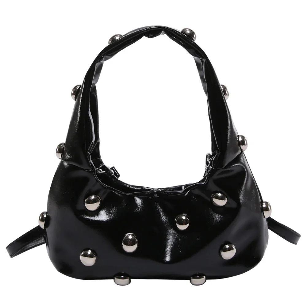 

Studded Purses Shoulder Bag Y2K Purse Trendy for Women Underarm Handbag Soft Leather Fall Purse Chic Hobo Bag Punk Style
