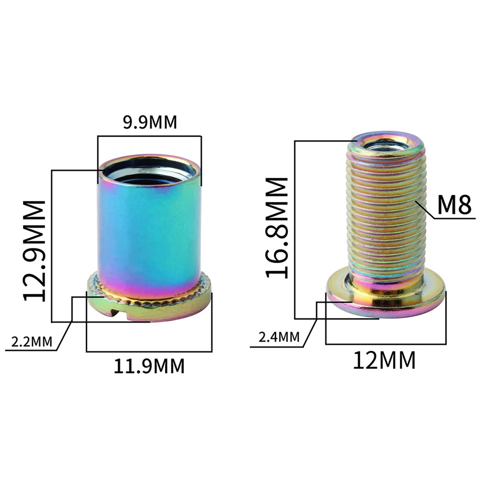 5Pcs Bike Chainring Wheel Screw Electroplated Durable Safe Crank Single Disc Bolt Replacement Parts Mountain Bike Accessories