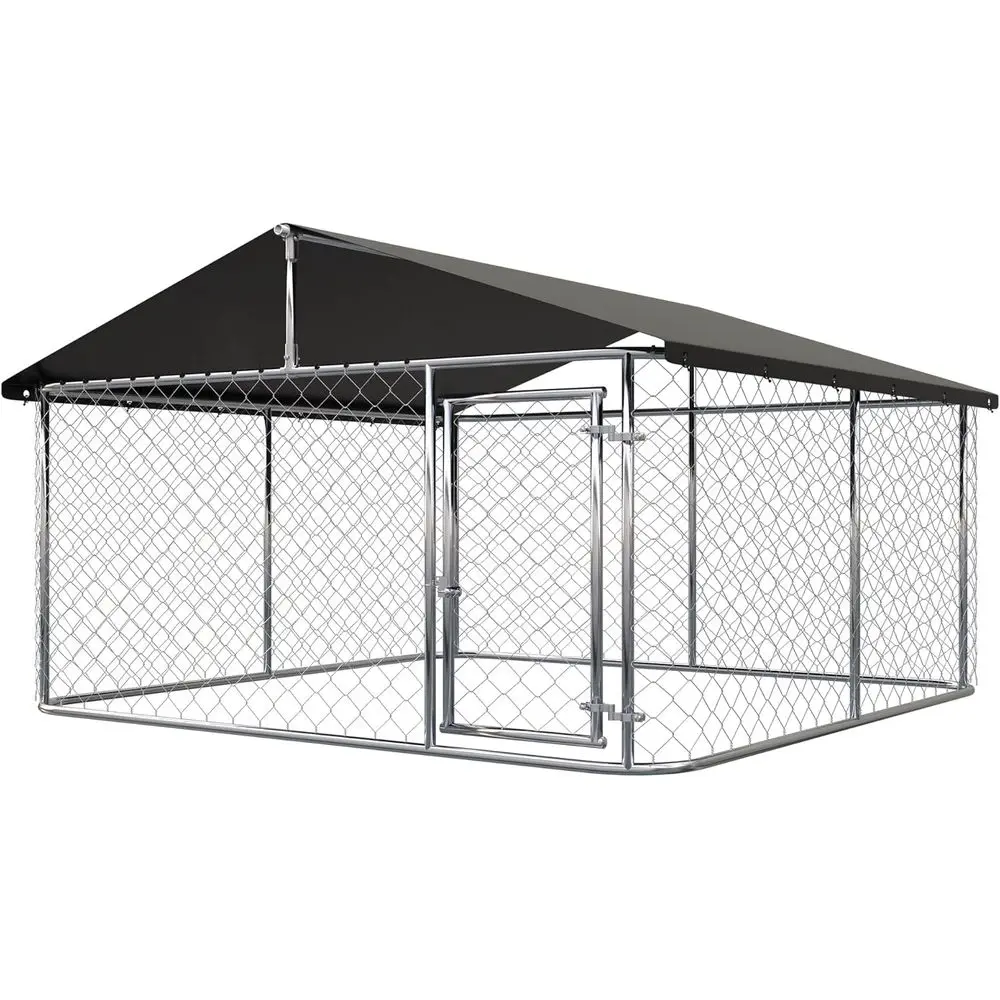 

Sturdy Outdoor Dog Kennel - Large Mesh Cage with Secure Lock (6.56ft x 6.56ft)