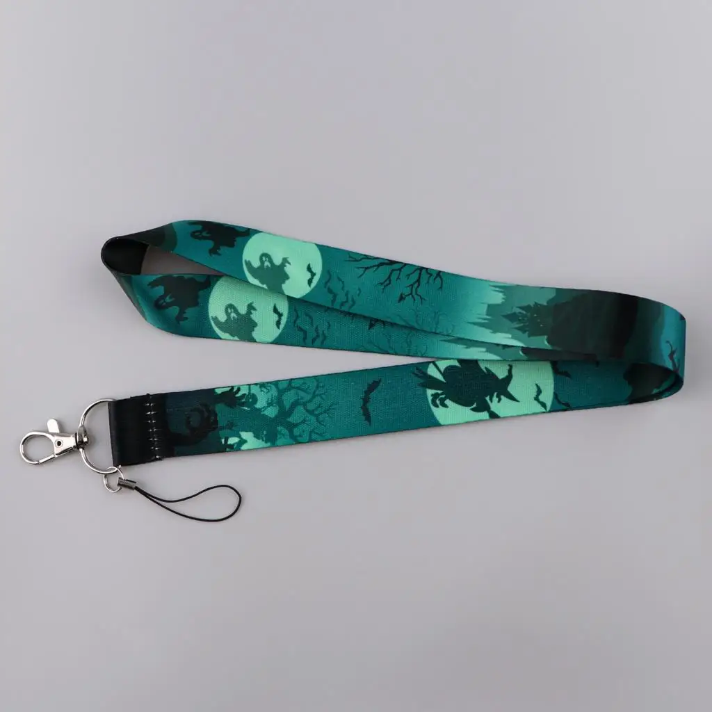 Брелок-ремешок на шею Хэллоуин, веревка для ключей с держателем для удостоверения личности, кредитных карт, аксессуары для ключей