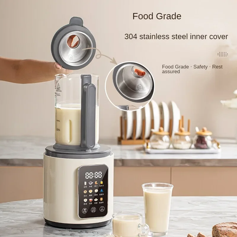 High Speed Blender Heatable Soy Milk Maker with Light Sound Automatic Hands-free Cleaning and Juicing 220V