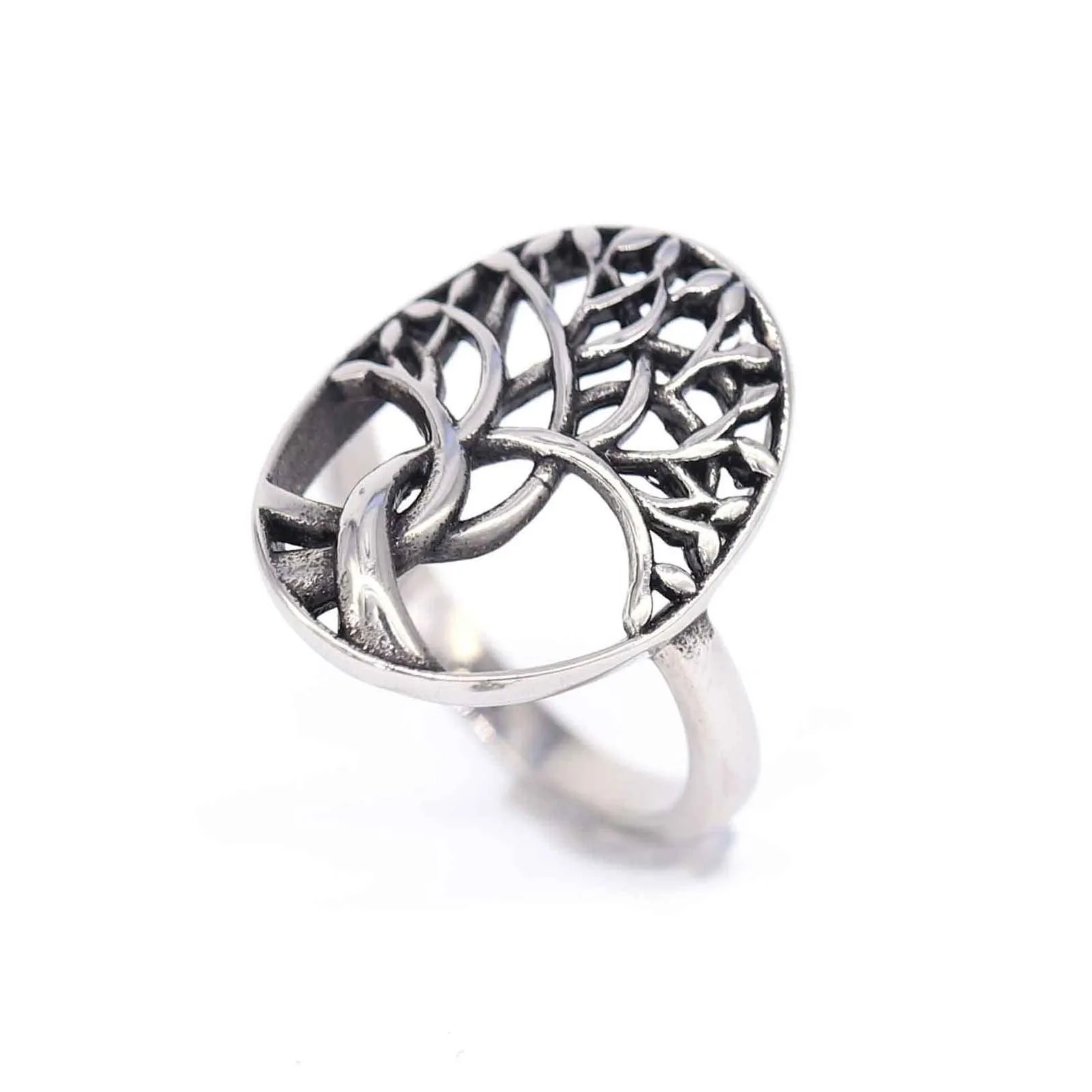 Wedding engagement ring gift tree of life tree of hope stainless steel ring