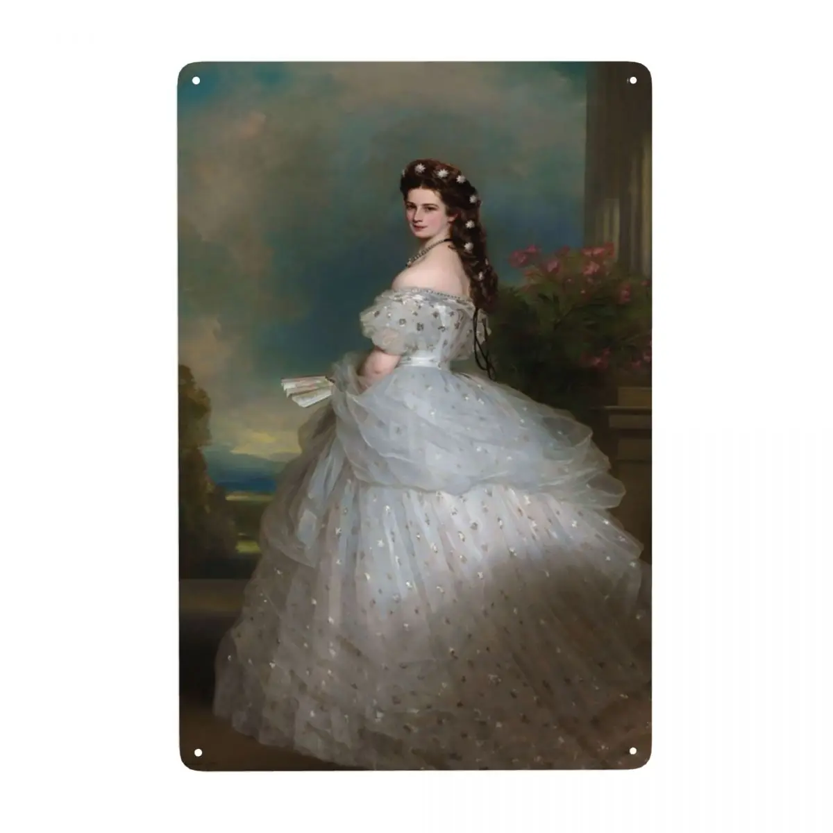 Portrait Of Empress Elisabeth Of Austria By Franz Xaver Winterhalter Metal Sign Custom Tin Plaque Yard Wall Decor Decorative Art