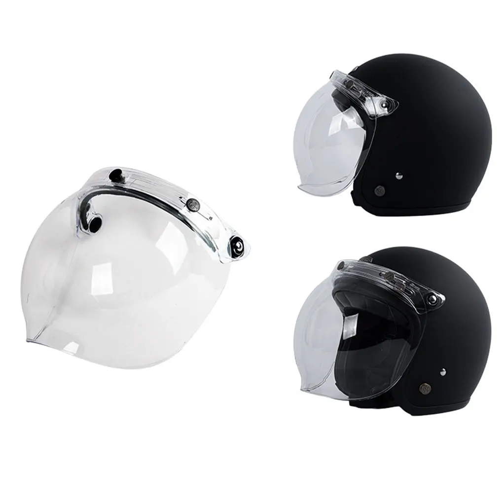 

PC Easy To Install Button Bubble Visor For Motorcycle Helmet Windproof And Shockproof Universal Fit